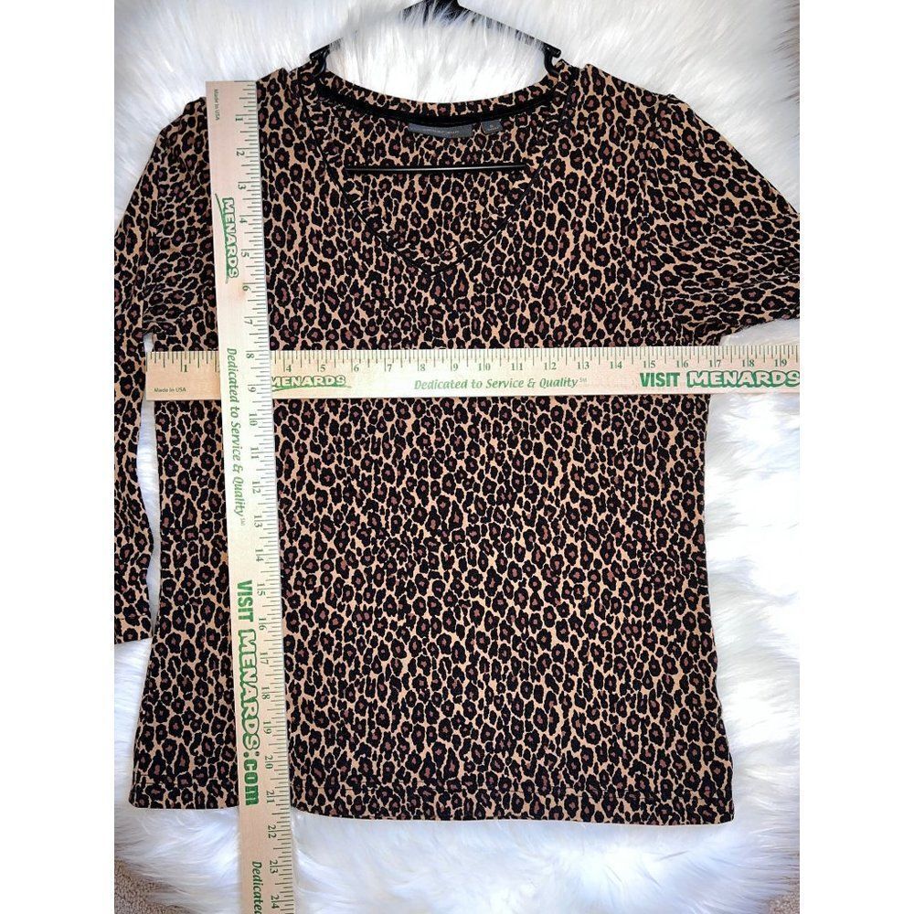Amber Sun Leopard Animal Print Shirt Small - Picture 8 of 9